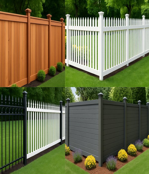 Fence Repairs of All Styles Vancouver Collage of four nice fences