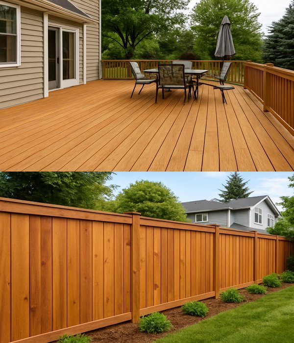 Wood For Fences and Decks In Vancouver, Wa. Collage of wood fences and decks in Vancouver, Wa.